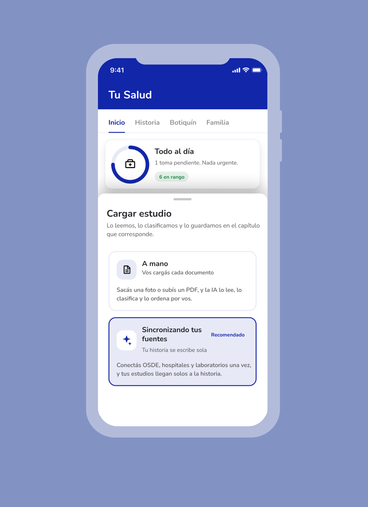 OSDE - Tu Salud, Inicio