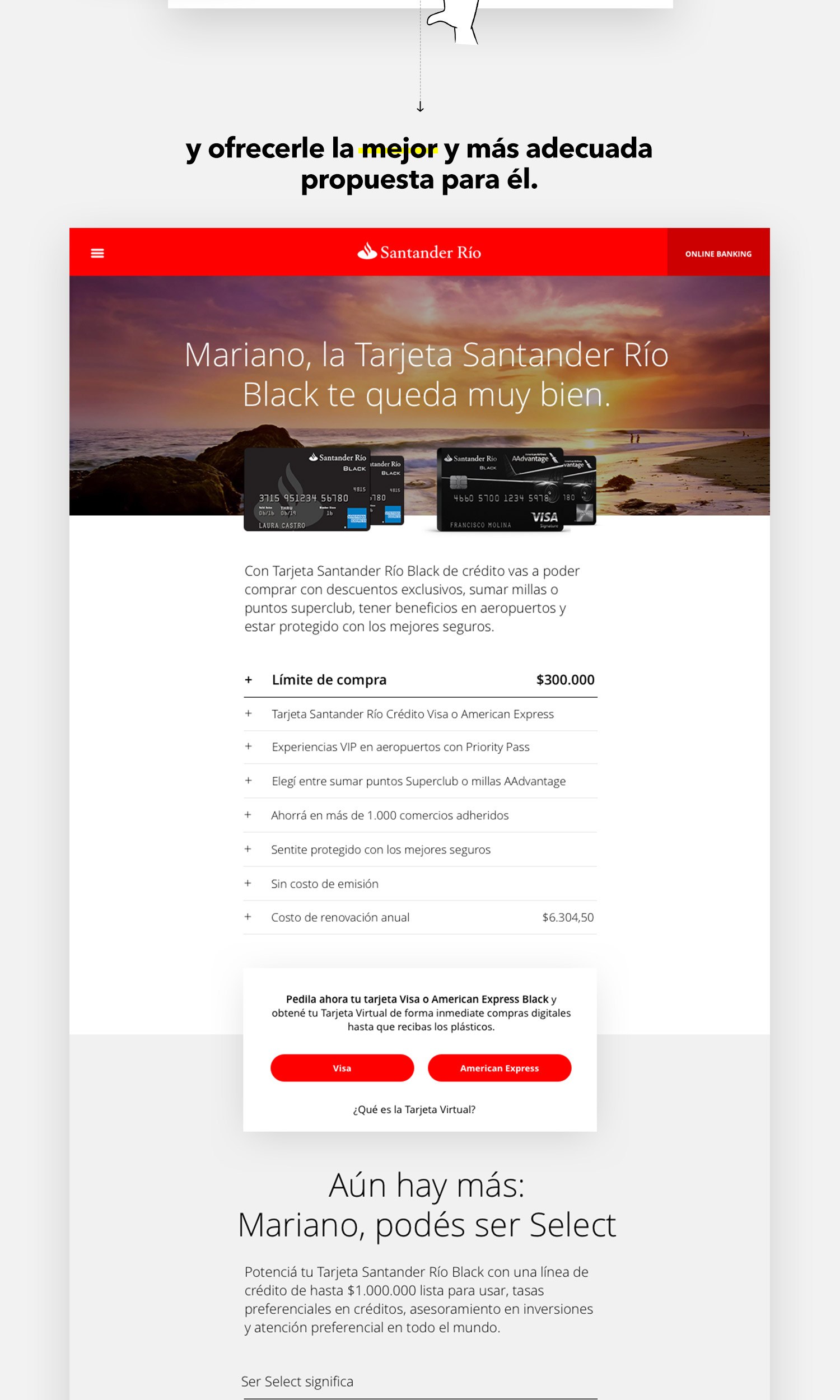 Santander Design Thinking Tarjetas