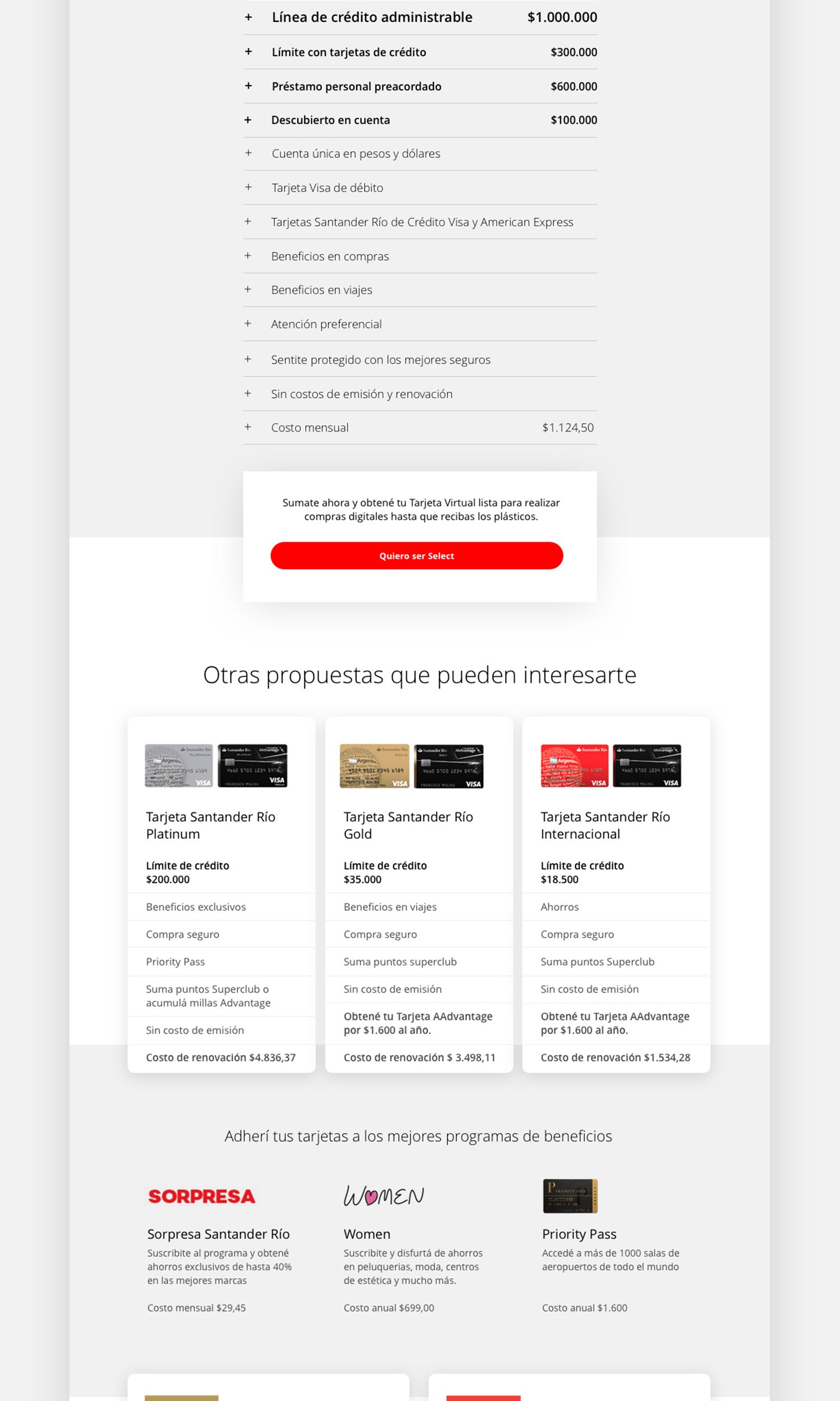 Santander Design Thinking Tarjetas